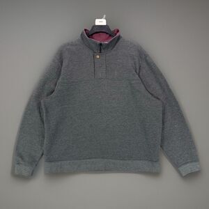 Orvis Men’s XXL 1/4 Zip Pullover Sweatshirt Snap Mock Neck Gray Fishing Fleece